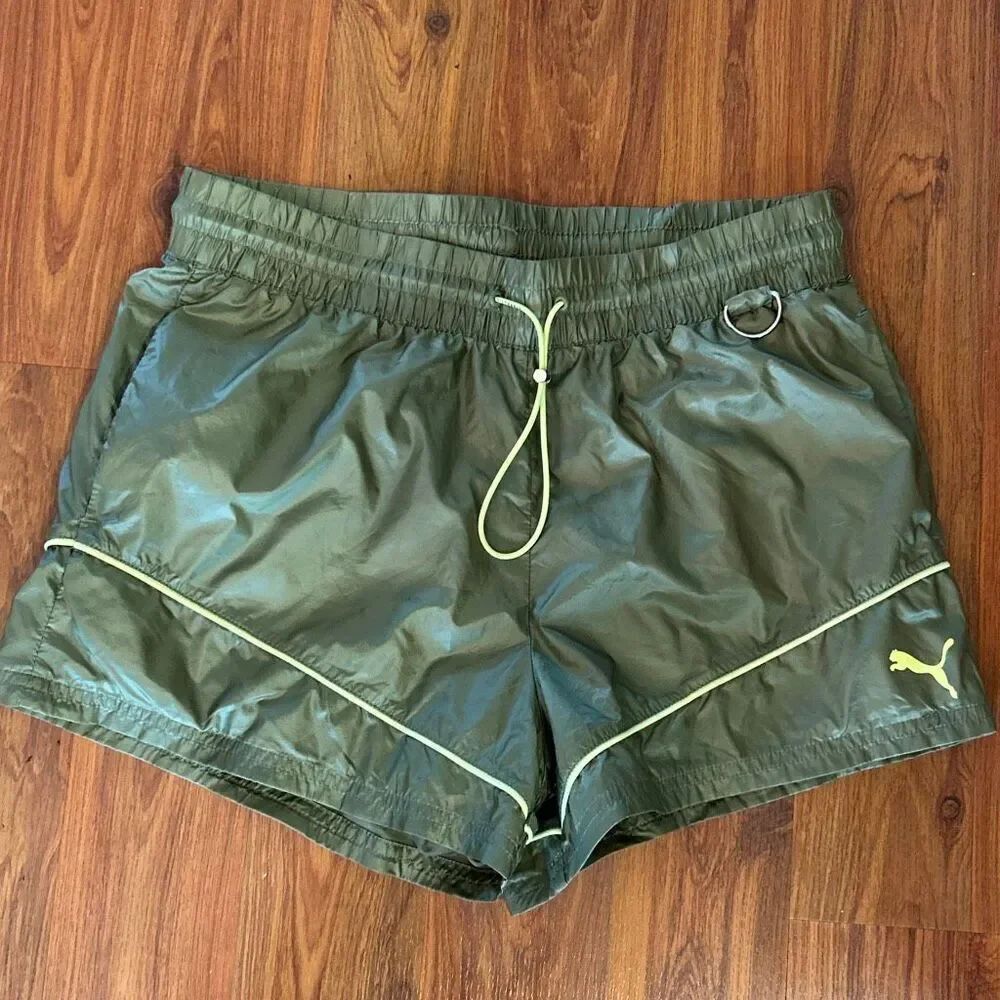 Puma green nylon shorts m